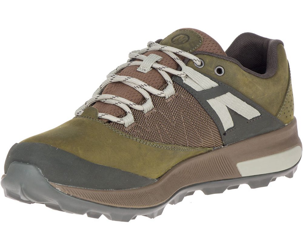 Merrell Hiking Shoes Olive - Zion Waterproof - Mens 49WACXLTG